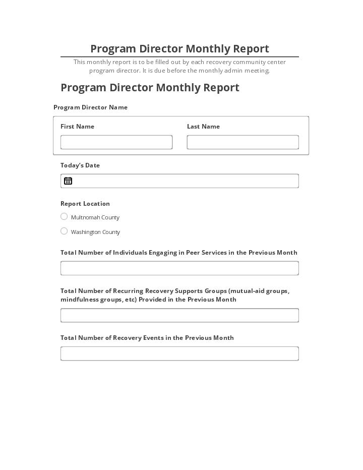 Export Program Director Monthly Report to Netsuite