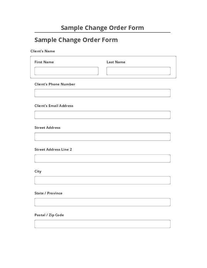 Archive Sample Change Order Form