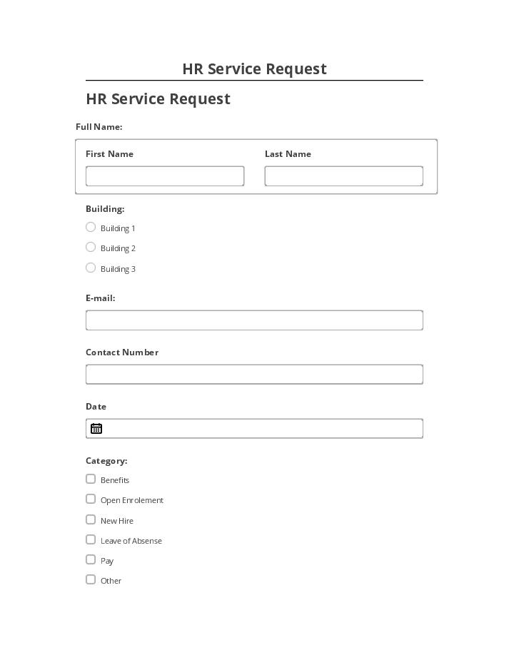 Pre-fill HR Service Request from Netsuite