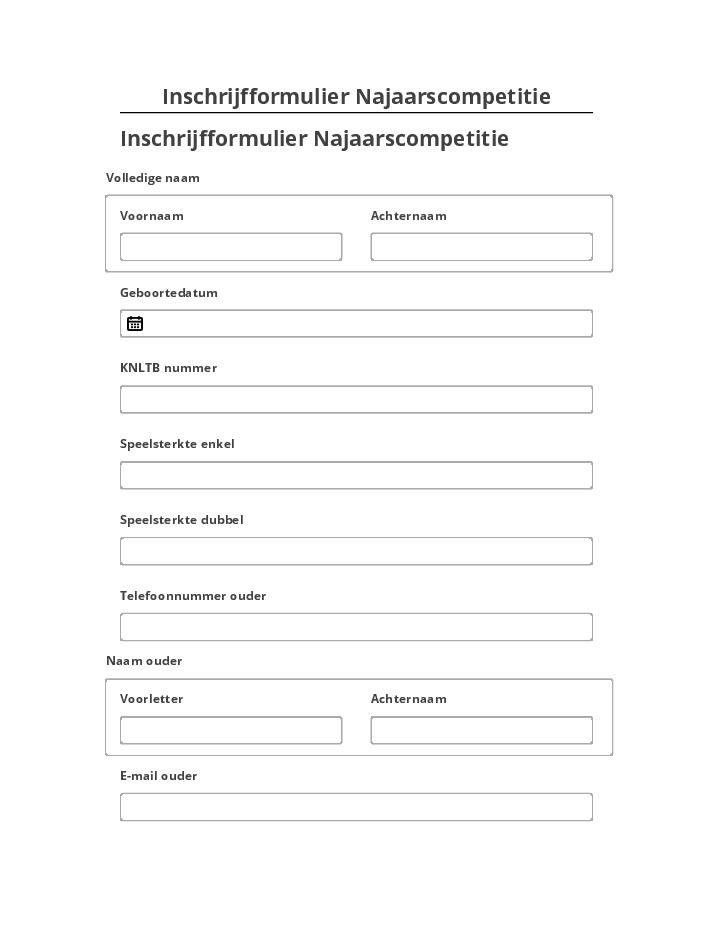 Integrate Inschrijfformulier Najaarscompetitie with Salesforce