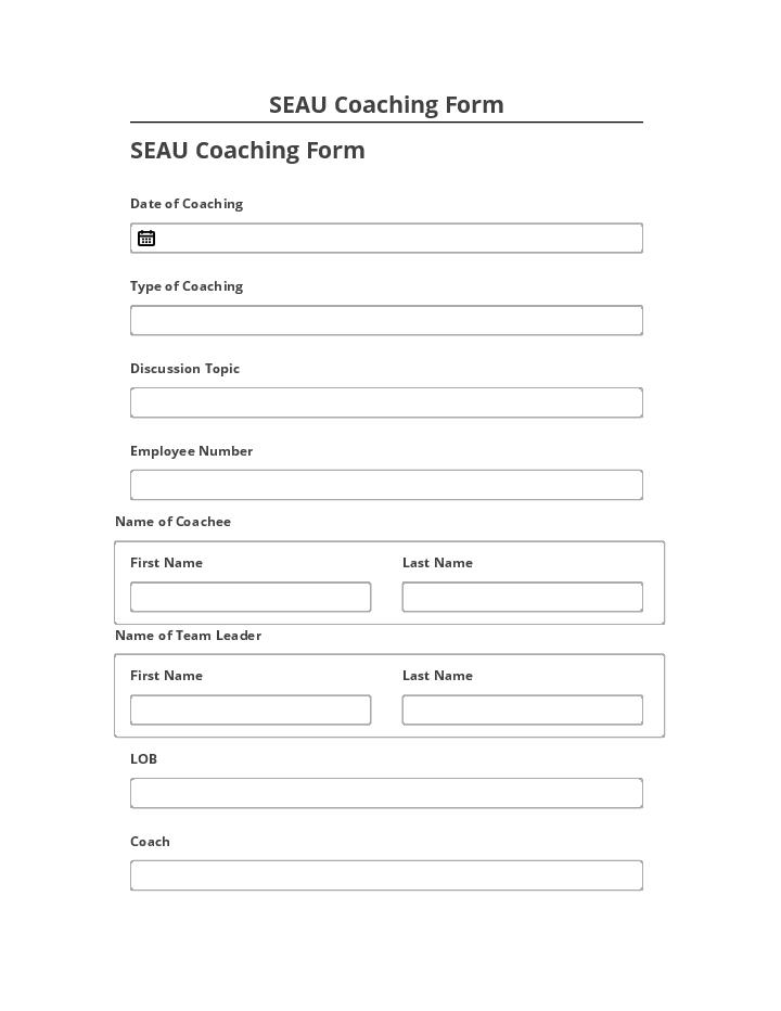Arrange SEAU Coaching Form in Netsuite