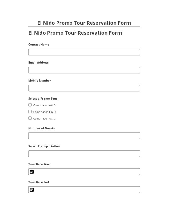 Update El Nido Promo Tour Reservation Form