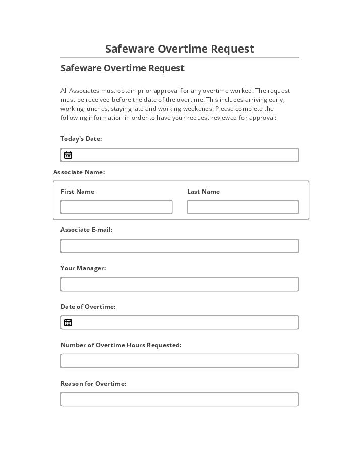 Arrange Safeware Overtime Request in Salesforce