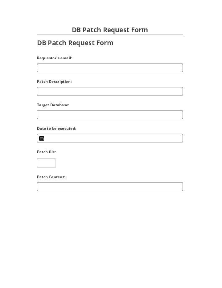 Synchronize DB Patch Request Form