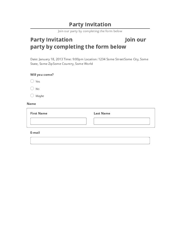 Incorporate Party Invitation in Microsoft Dynamics