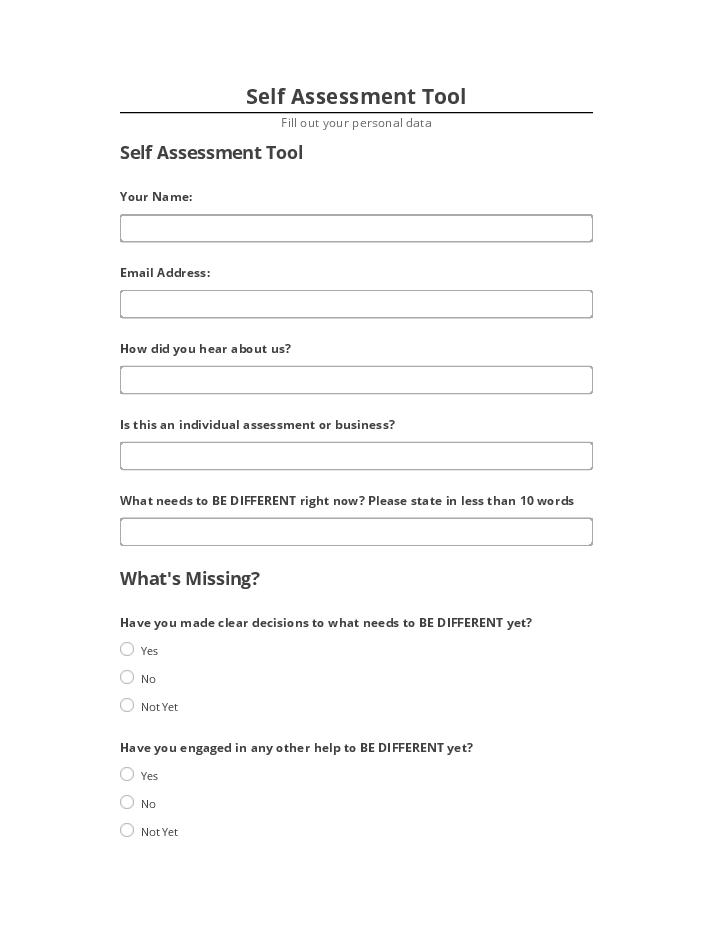 Update Self Assessment Tool from Salesforce