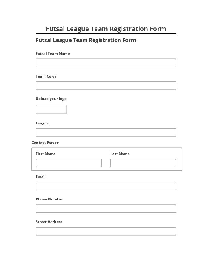 Synchronize Futsal League Team Registration Form with Salesforce