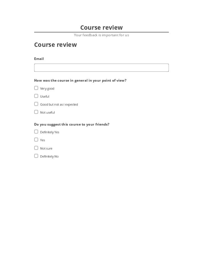 Manage Course review in Salesforce