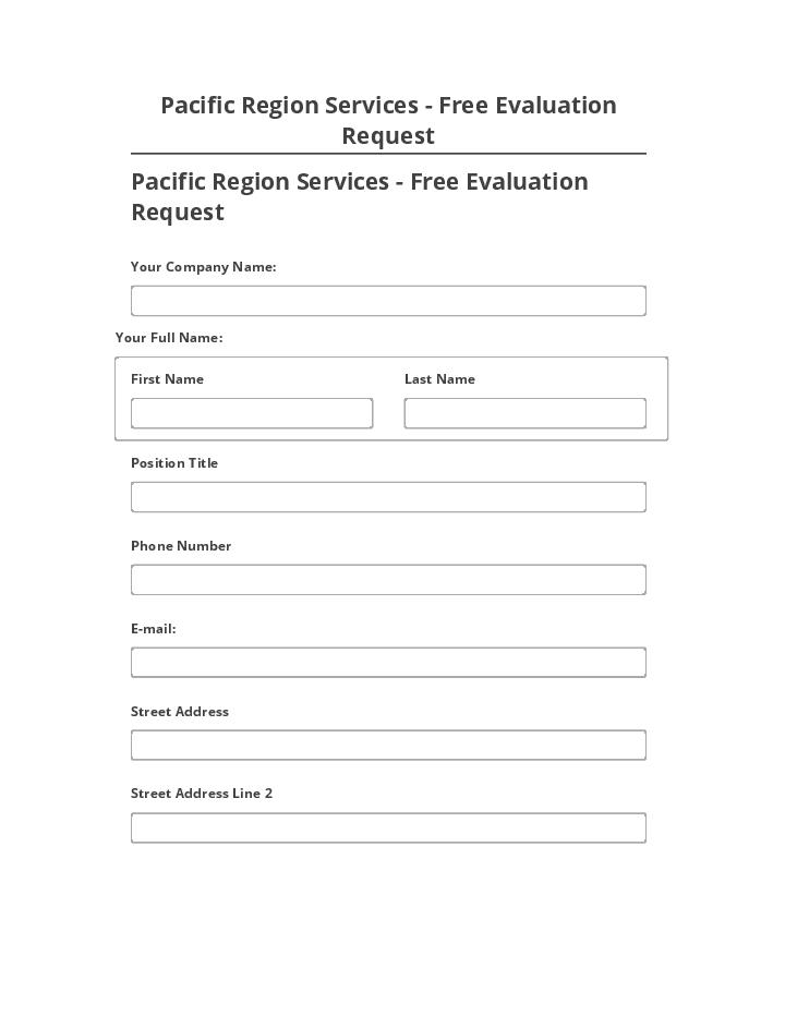Arrange Pacific Region Services - Free Evaluation Request in Microsoft Dynamics