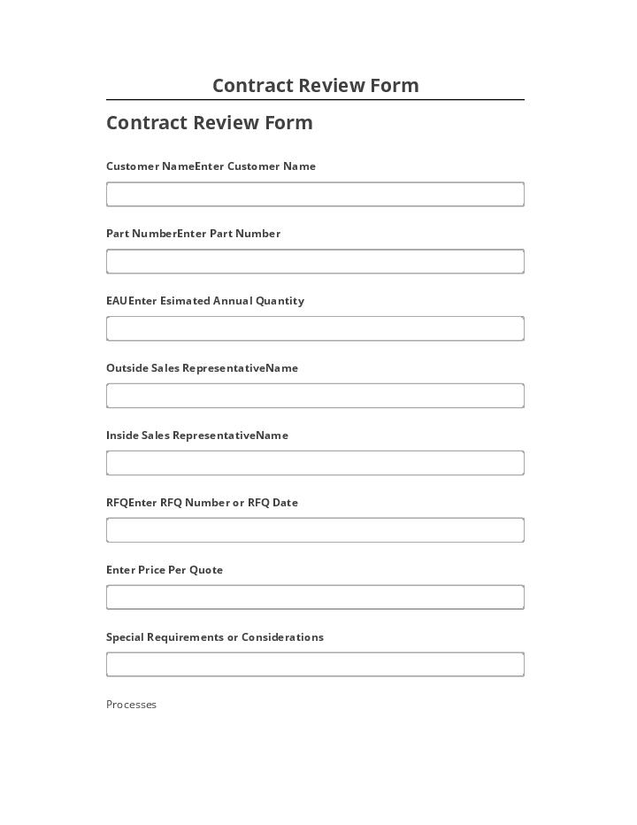 Synchronize Contract Review Form with Netsuite