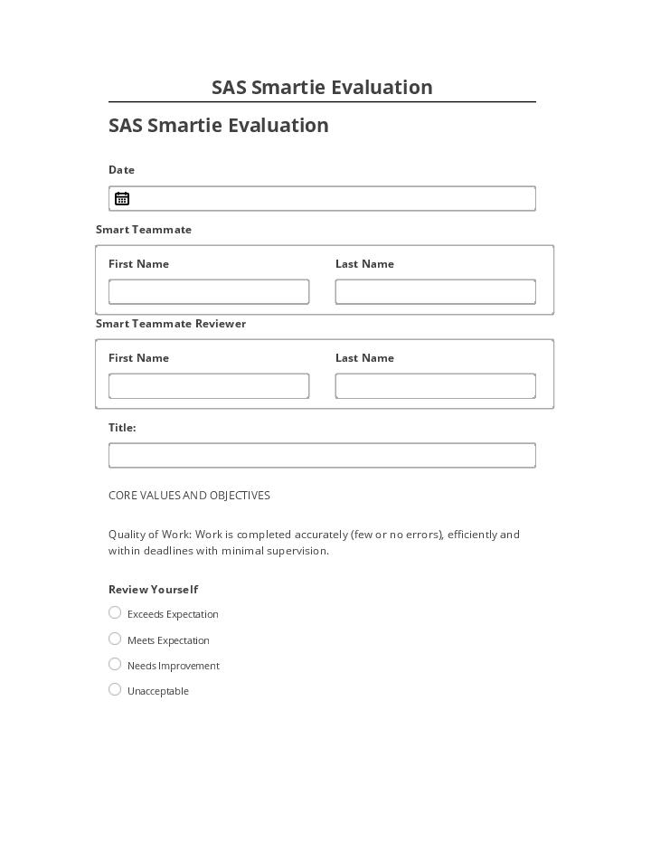 Arrange SAS Smartie Evaluation