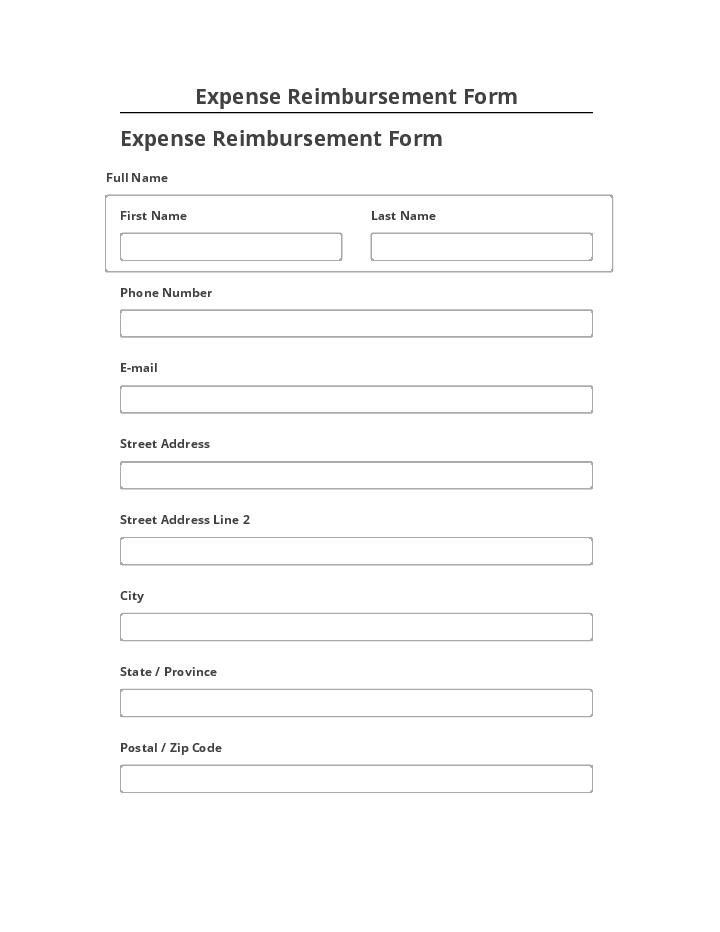 Pre-fill Expense Reimbursement Form