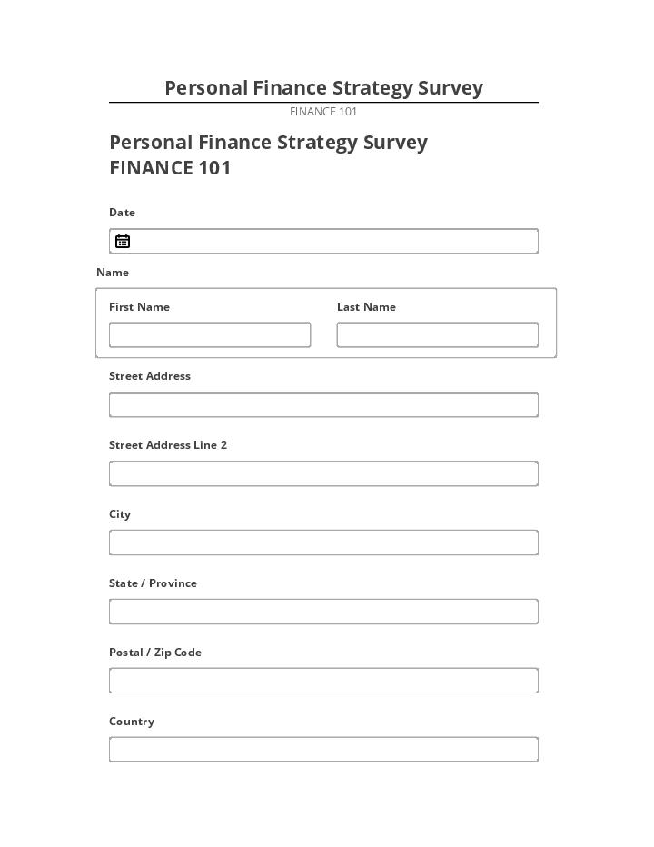 Pre-fill Personal Finance Strategy Survey from Microsoft Dynamics