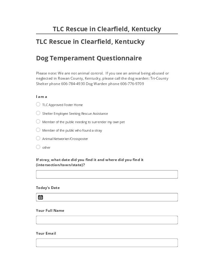 Arrange TLC Rescue in Clearfield, Kentucky in Microsoft Dynamics