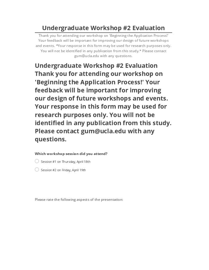 Extract Undergraduate Workshop #2 Evaluation