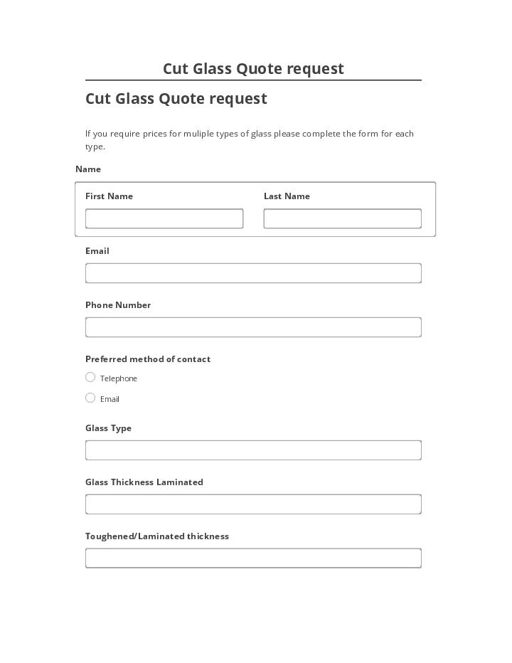 Pre-fill Cut Glass Quote request