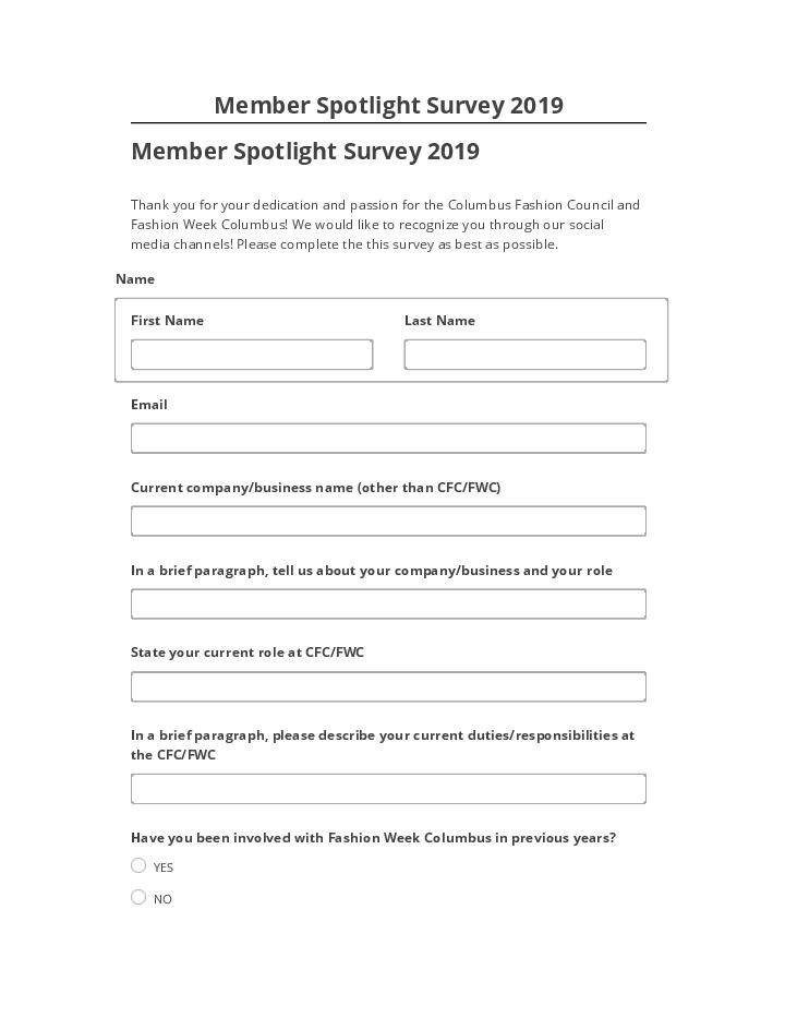 Arrange Member Spotlight Survey 2019 in Microsoft Dynamics