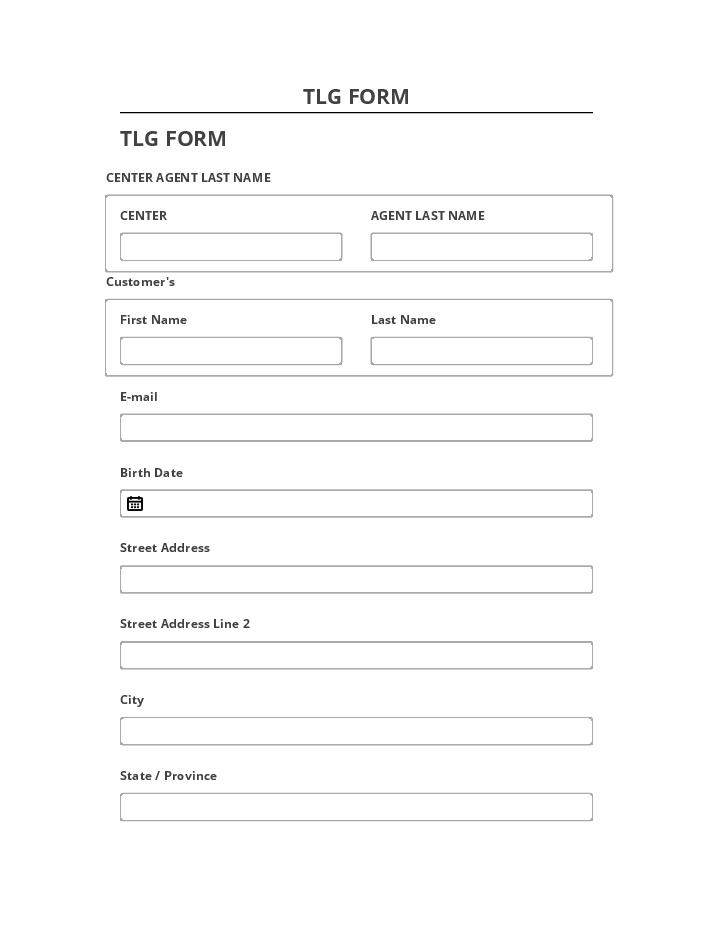 Export TLG FORM to Salesforce
