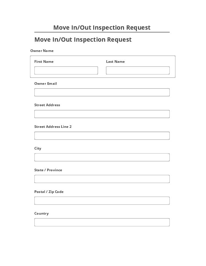 Export Move In/Out Inspection Request