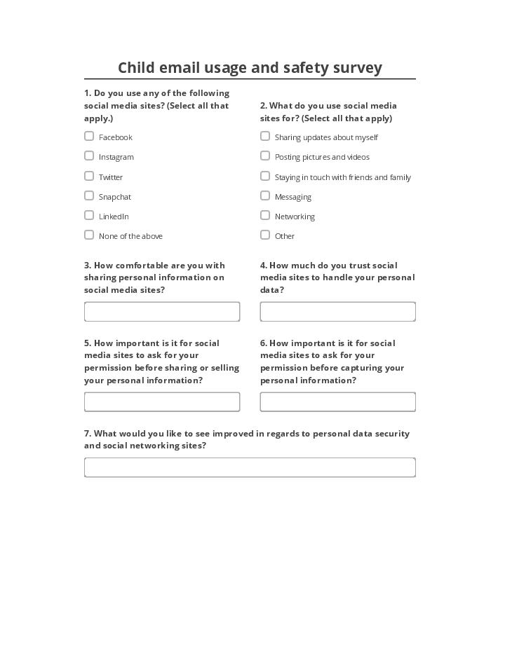 Automate Child email usage and safety survey in Salesforce