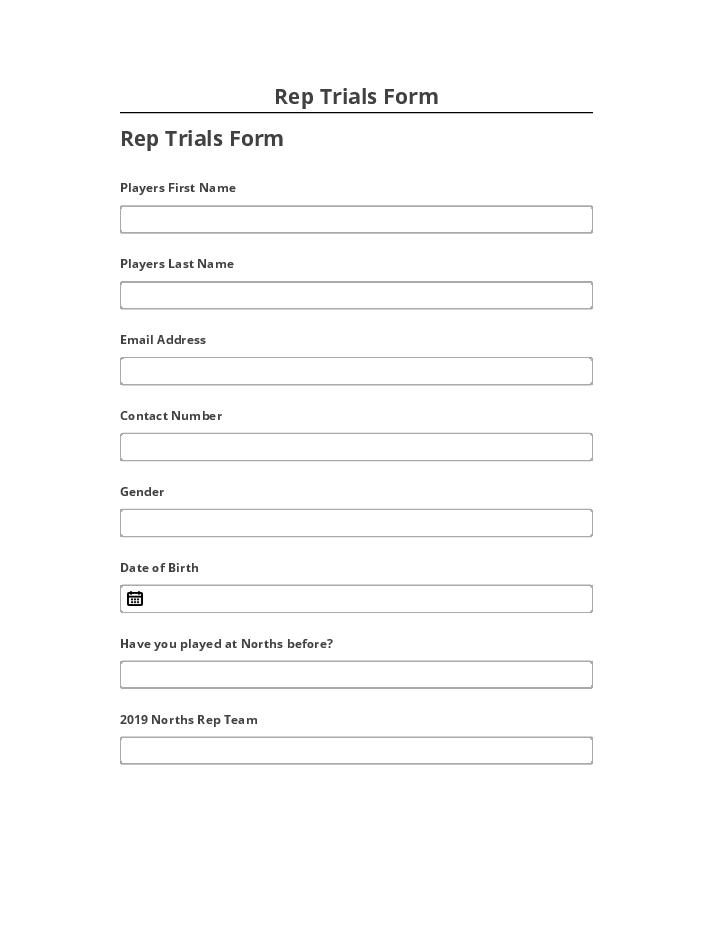 Extract Rep Trials Form from Netsuite
