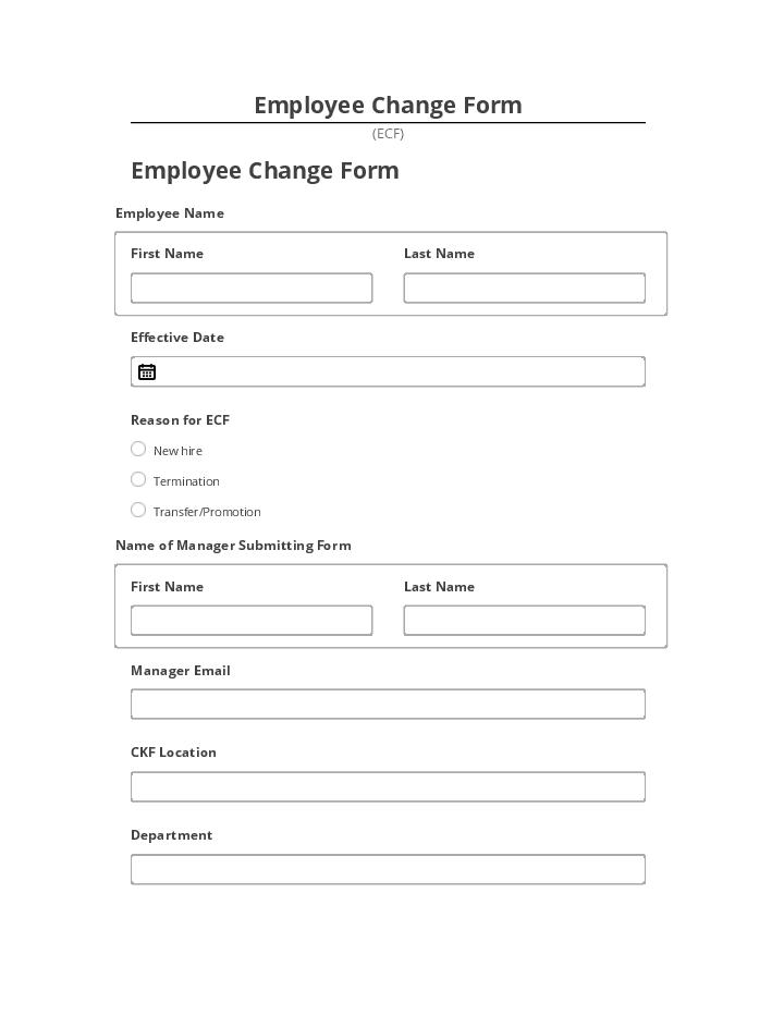 Extract Employee Change Form