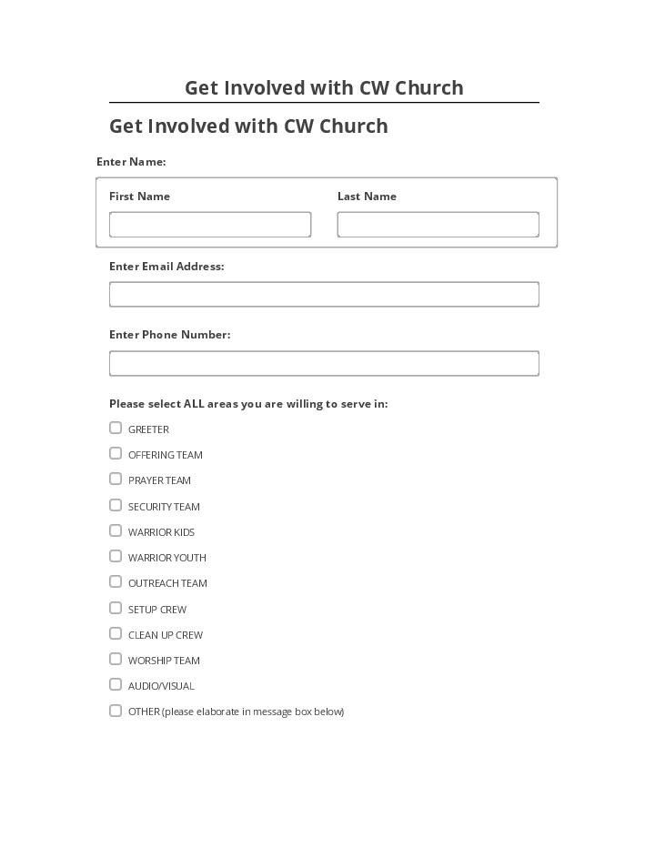 Extract Get Involved with CW Church from Netsuite