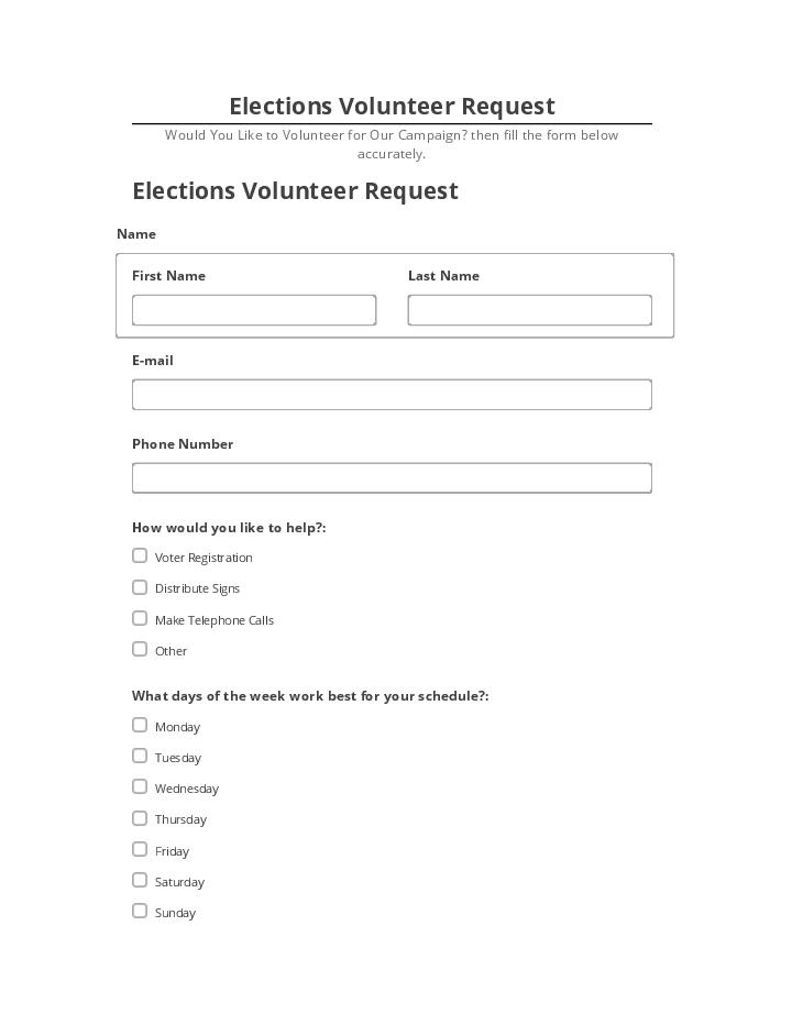 Pre-fill Elections Volunteer Request from Microsoft Dynamics