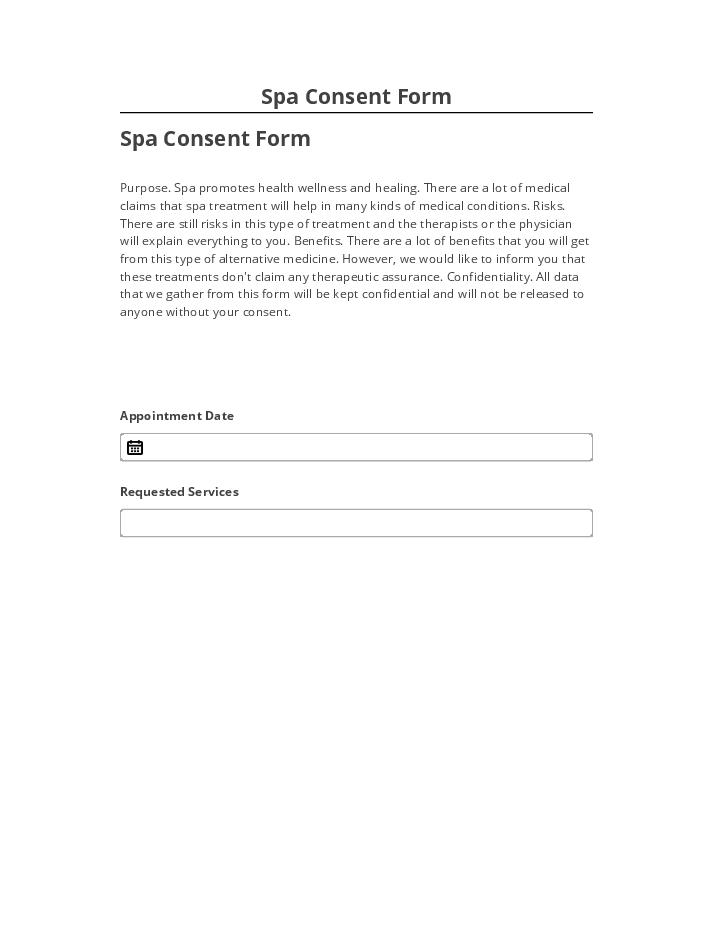 Integrate Spa Consent Form with Microsoft Dynamics