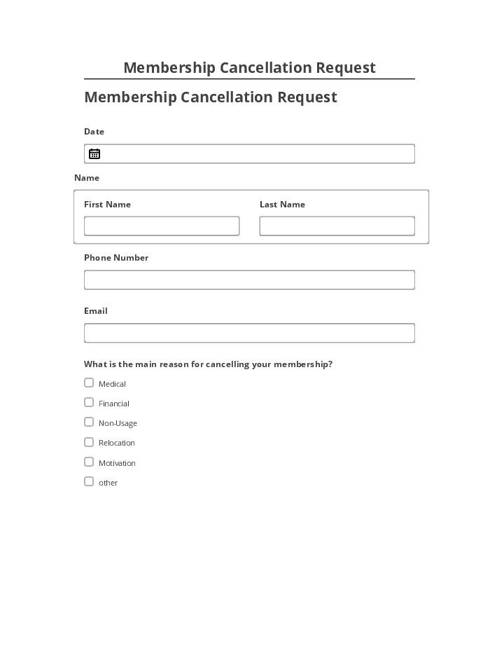 Update Membership Cancellation Request from Salesforce