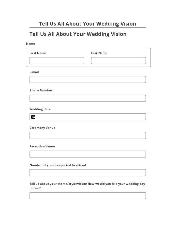 Synchronize Tell Us All About Your Wedding Vision with Salesforce