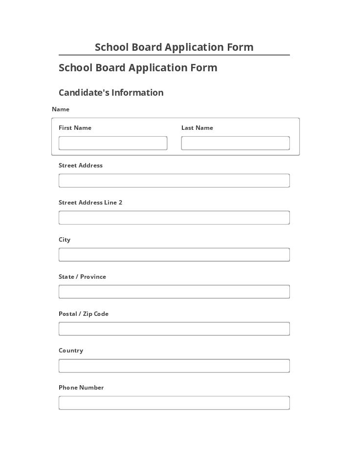 Manage School Board Application Form in Microsoft Dynamics