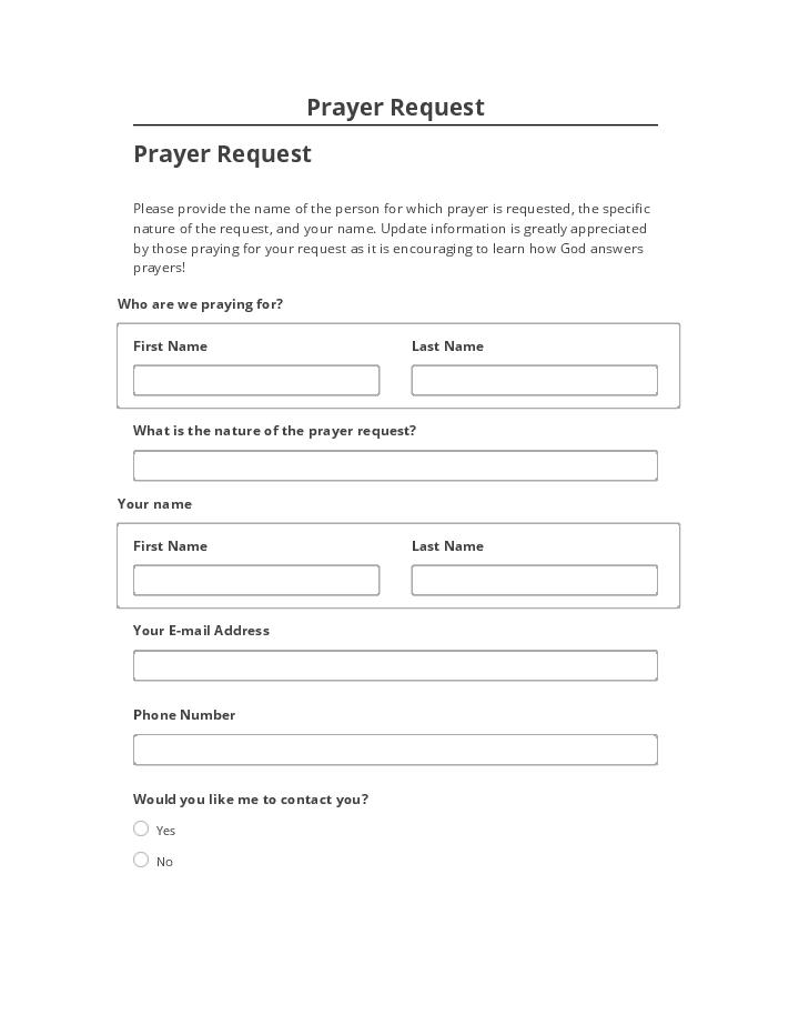 Export Prayer Request to Netsuite