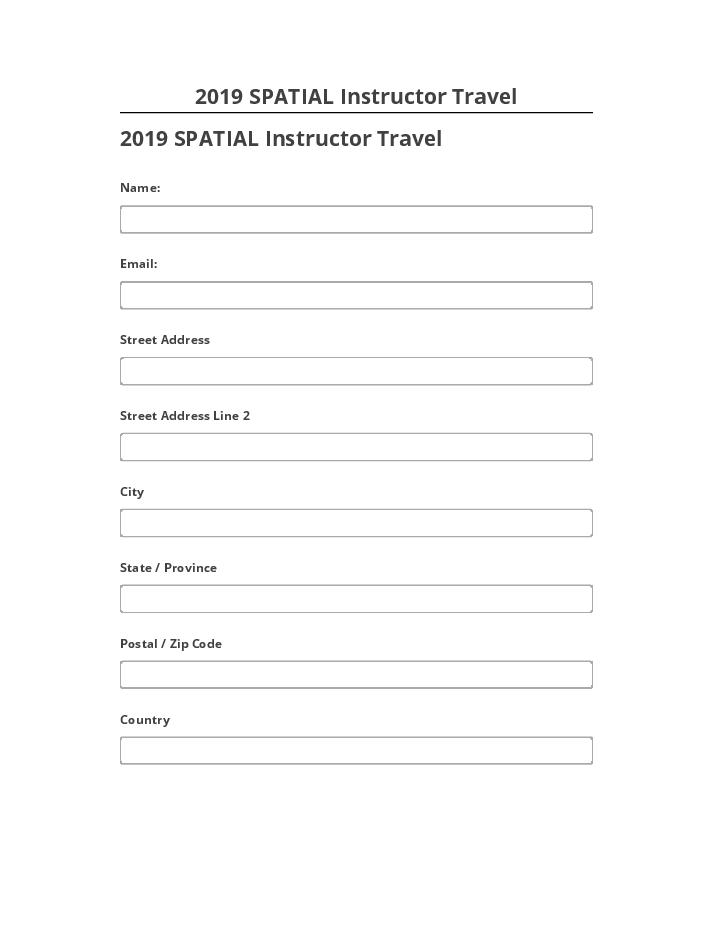 Manage 2019 SPATIAL Instructor Travel