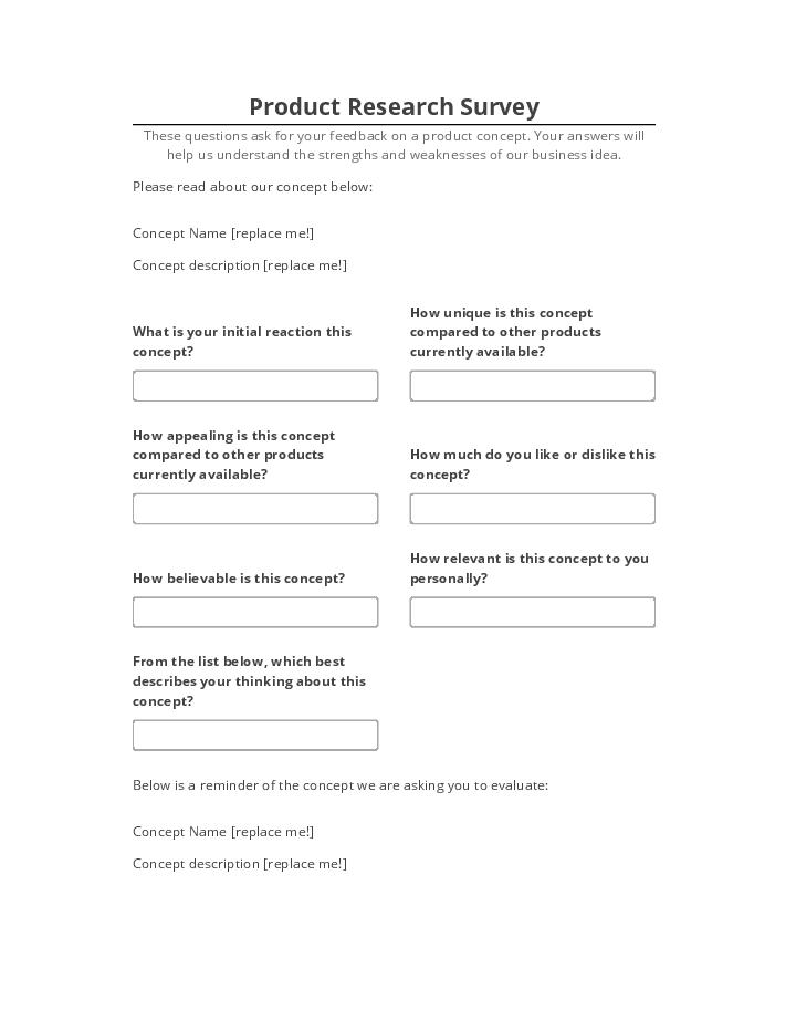 Automate Product Research Survey