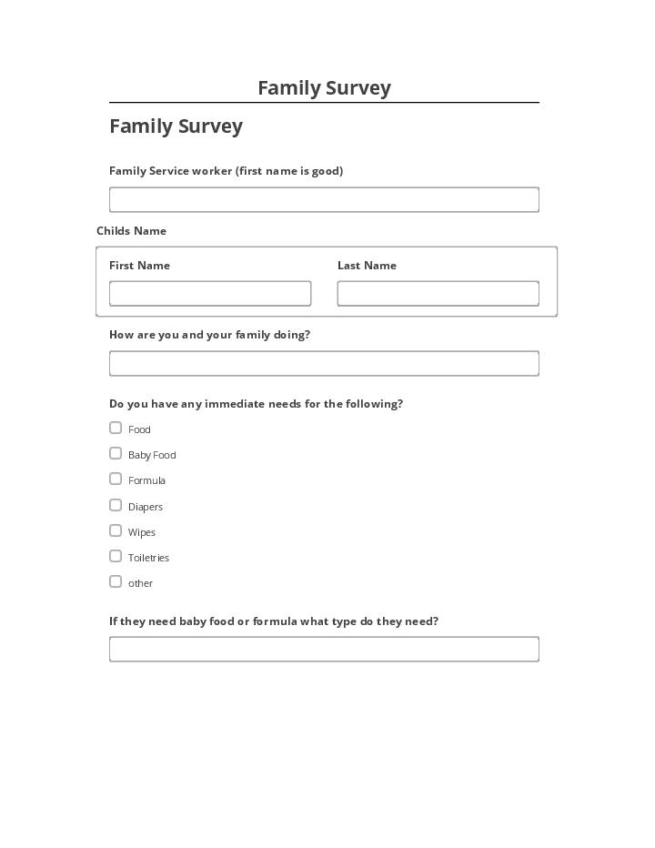 Arrange Family Survey in Netsuite