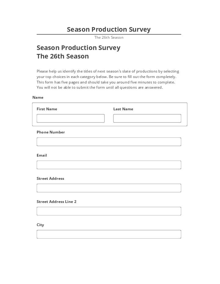 Manage Season Production Survey
