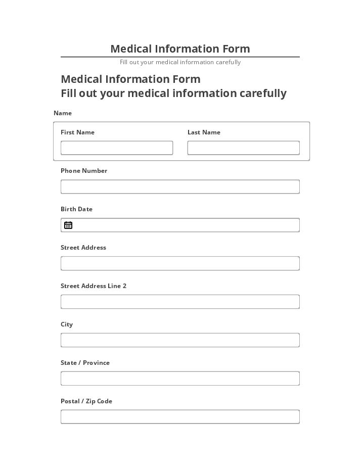 Pre-fill Medical Information Form