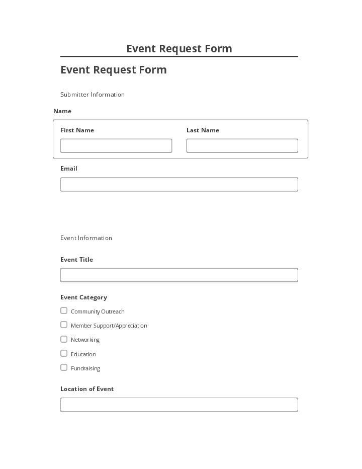 Integrate Event Request Form