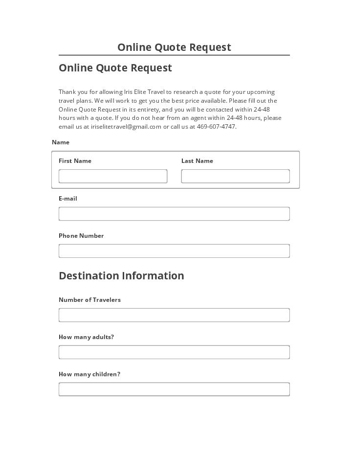 Integrate Online Quote Request
