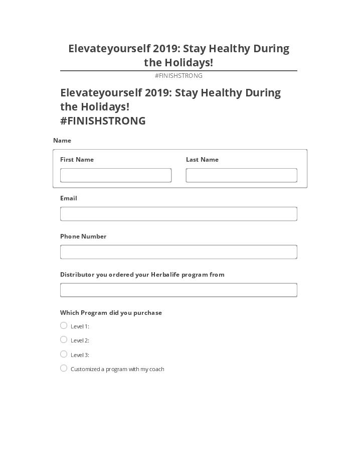 Pre-fill Elevateyourself 2019: Stay Healthy During the Holidays! from Netsuite