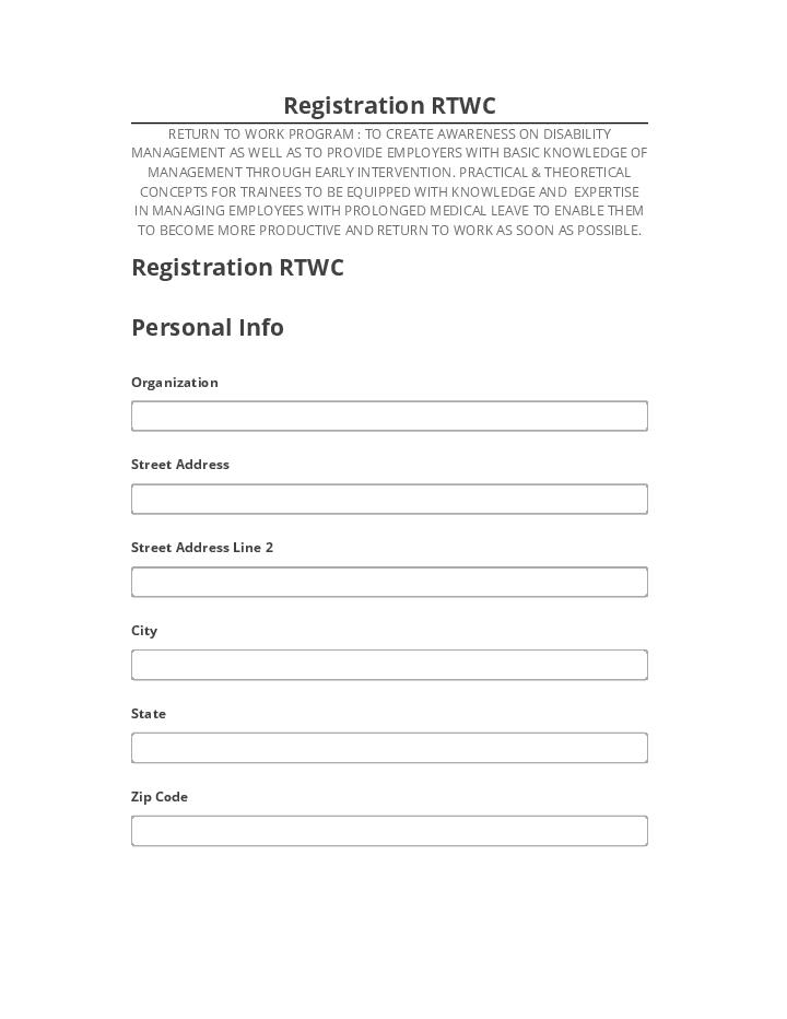 Update Registration RTWC