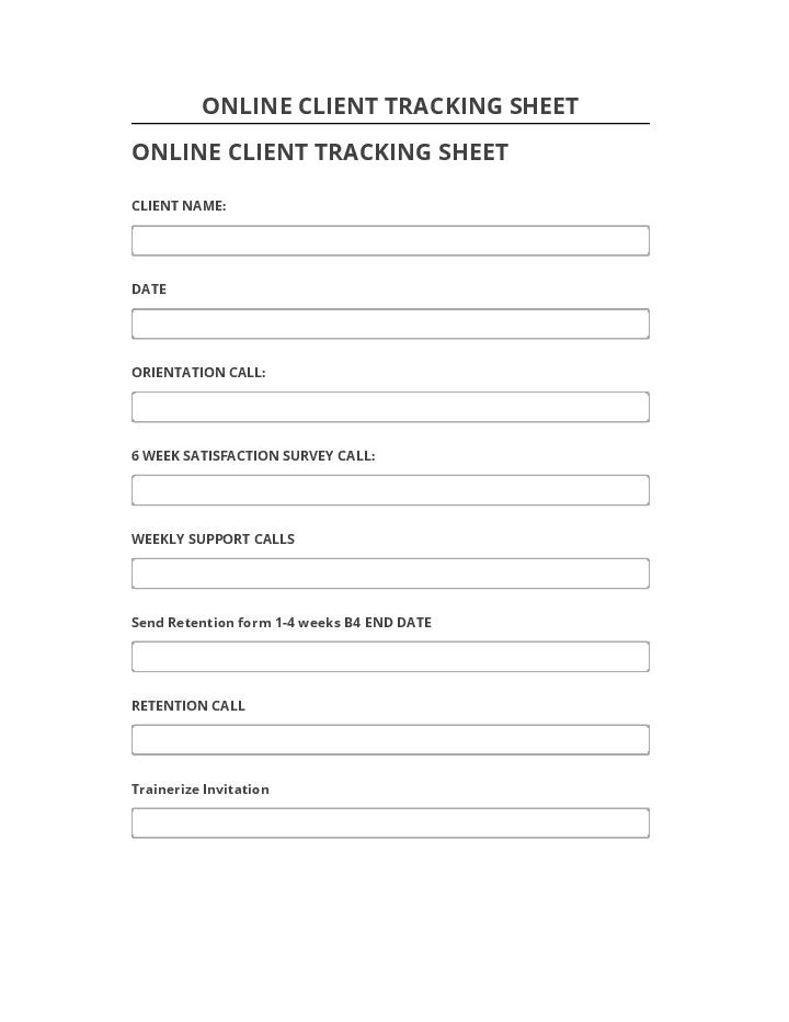 Integrate ONLINE CLIENT TRACKING SHEET with Netsuite