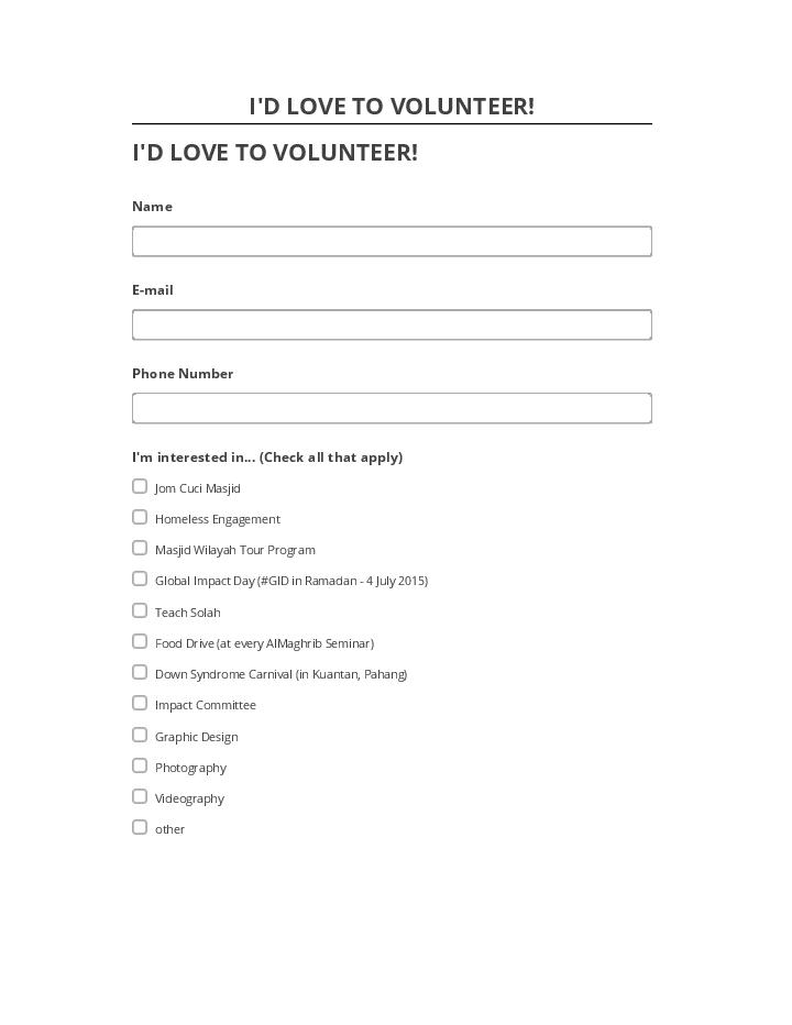 Manage I'D LOVE TO VOLUNTEER! in Microsoft Dynamics