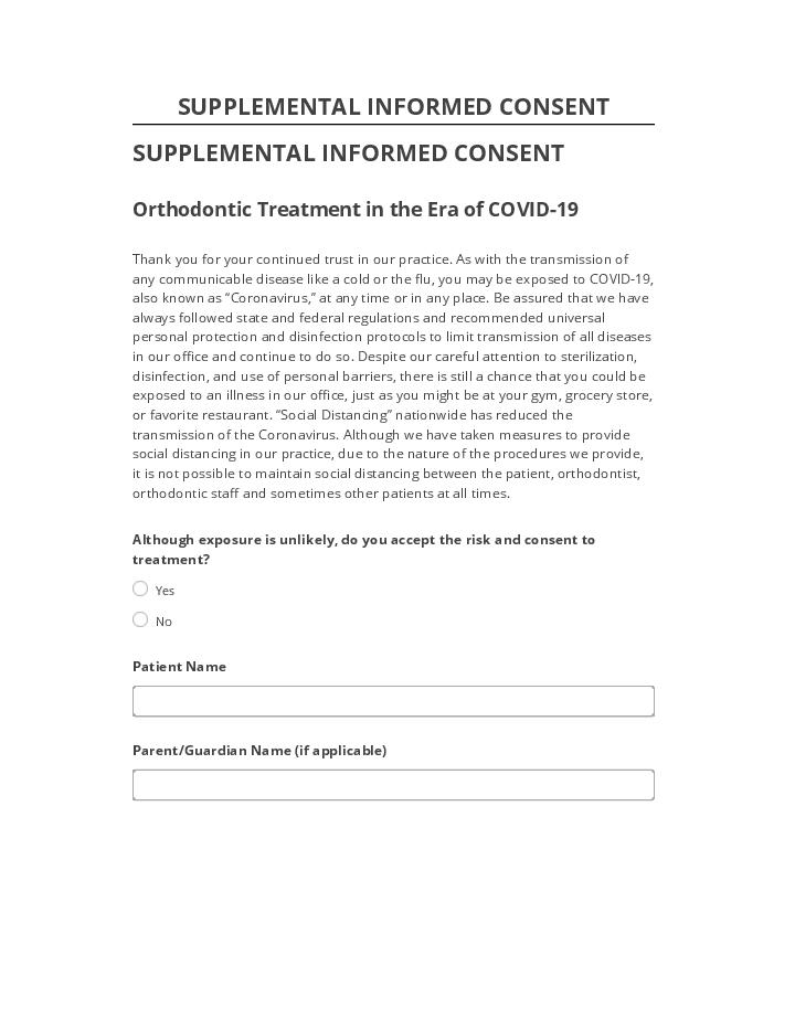 Arrange SUPPLEMENTAL INFORMED CONSENT in Salesforce