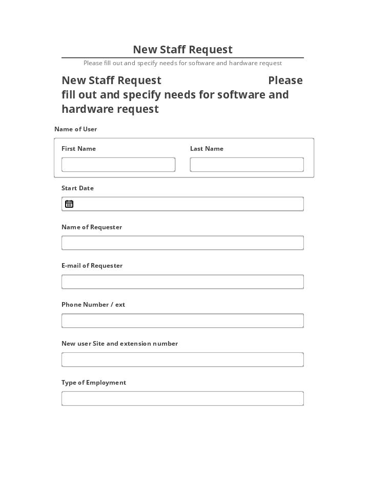 Incorporate New Staff Request in Netsuite