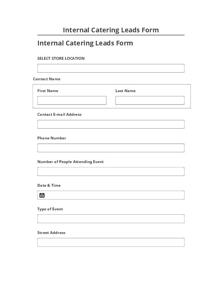Integrate Internal Catering Leads Form