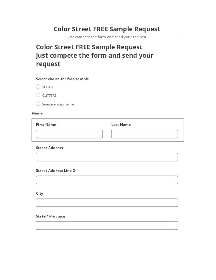 Arrange Color Street FREE Sample Request in Salesforce