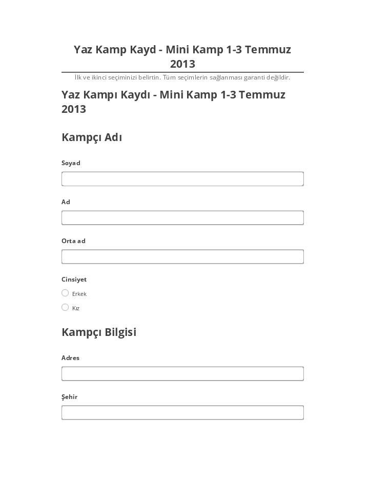 Incorporate Yaz Kamp Kayd - Mini Kamp 1-3 Temmuz 2013 in Netsuite