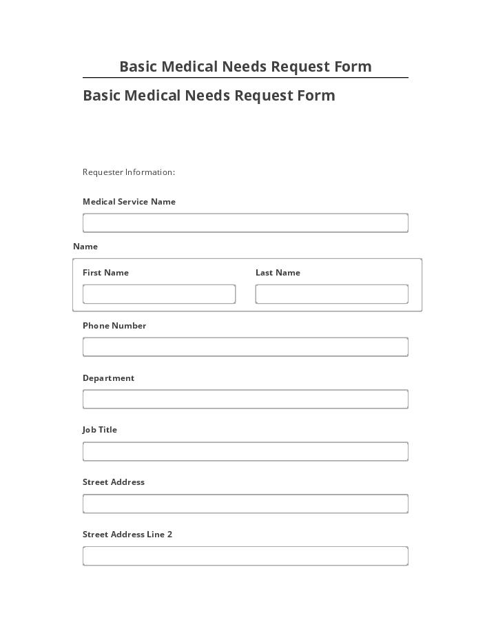 Incorporate Basic Medical Needs Request Form in Netsuite